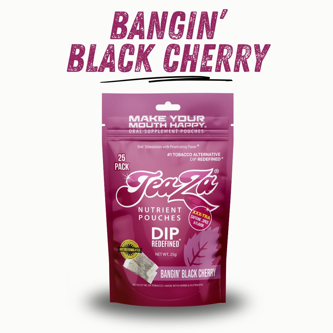 TeaZa Bangin' Black Cherry energy pouch bag
